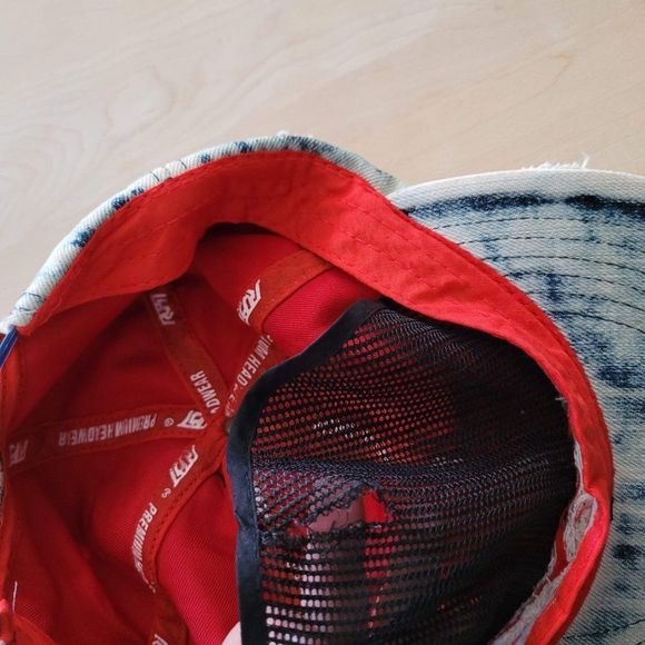 ROST denim hat snap back with distress by design adjustable size - Picture 11 of 14